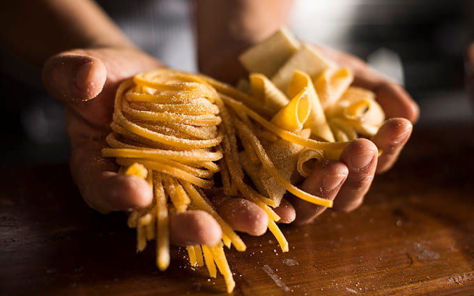 パスタは自家製の手打ち