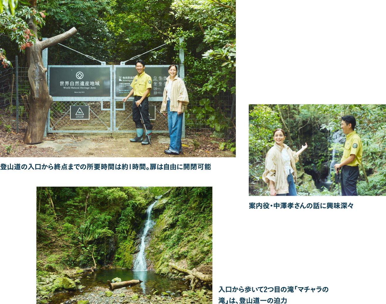 天城岳 松原登山道の入口とマチャラの滝