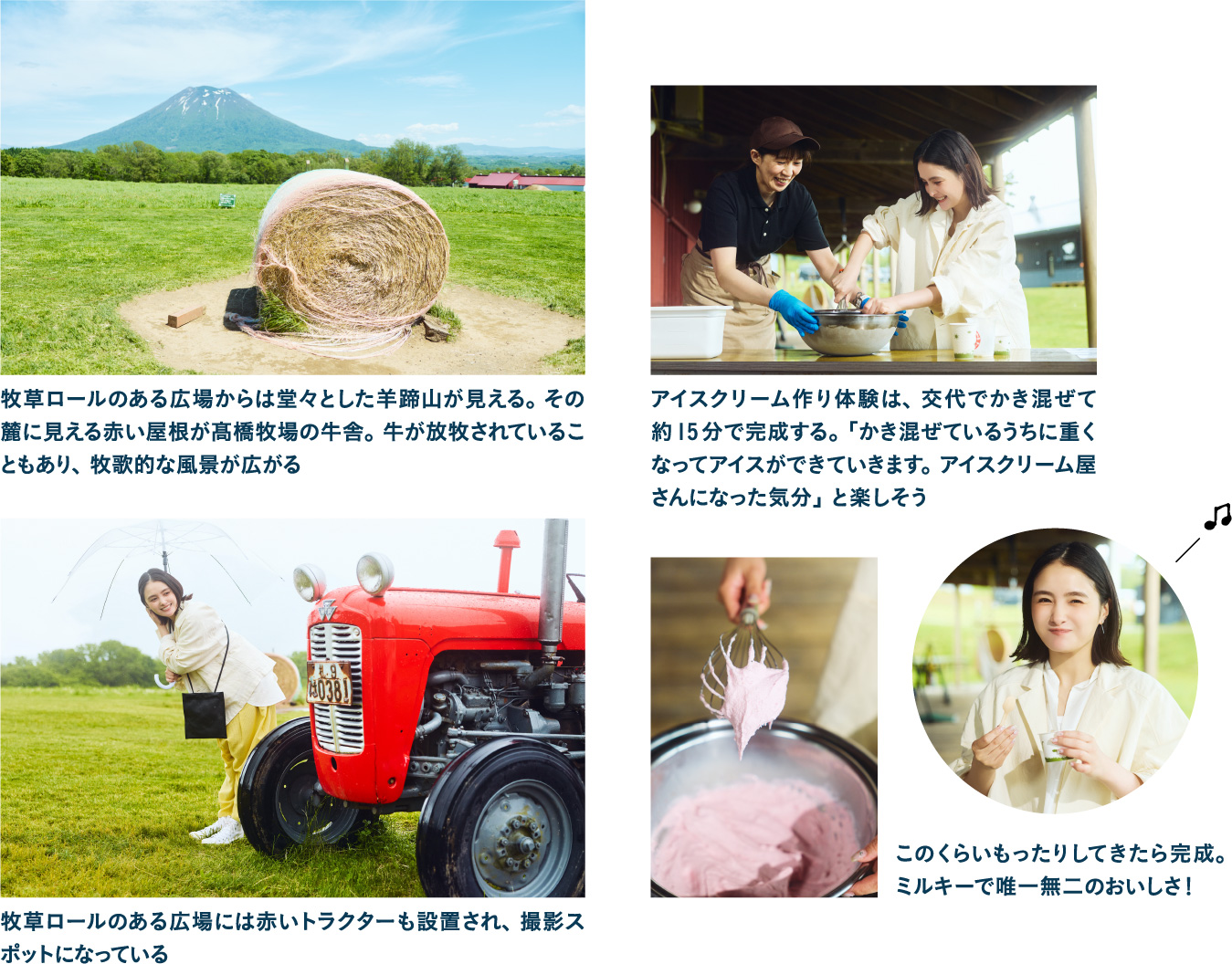 10:00 ニセコ高橋牧場を散策し、ミルク工房でアイスクリーム作り体験