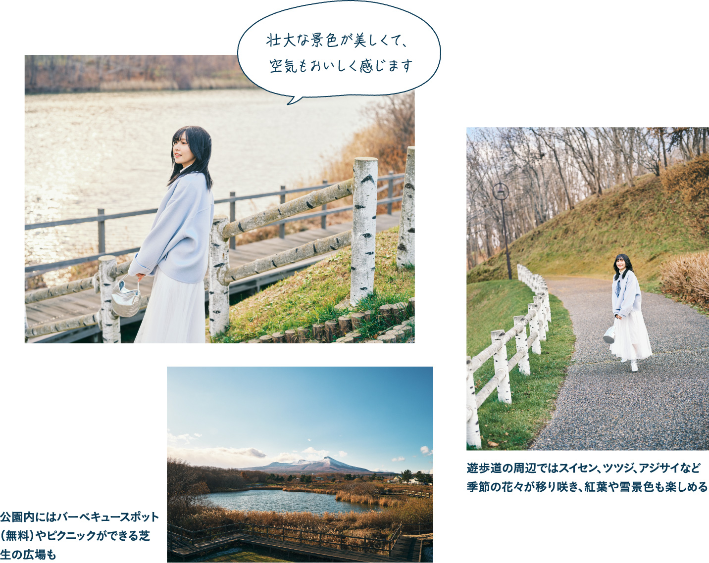 季節によって表情を変える 駒ヶ岳を望むひょうたん沼公園