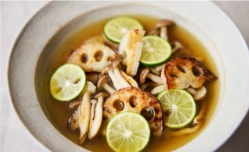 焼きれんこんときのこの白みりんおひたし