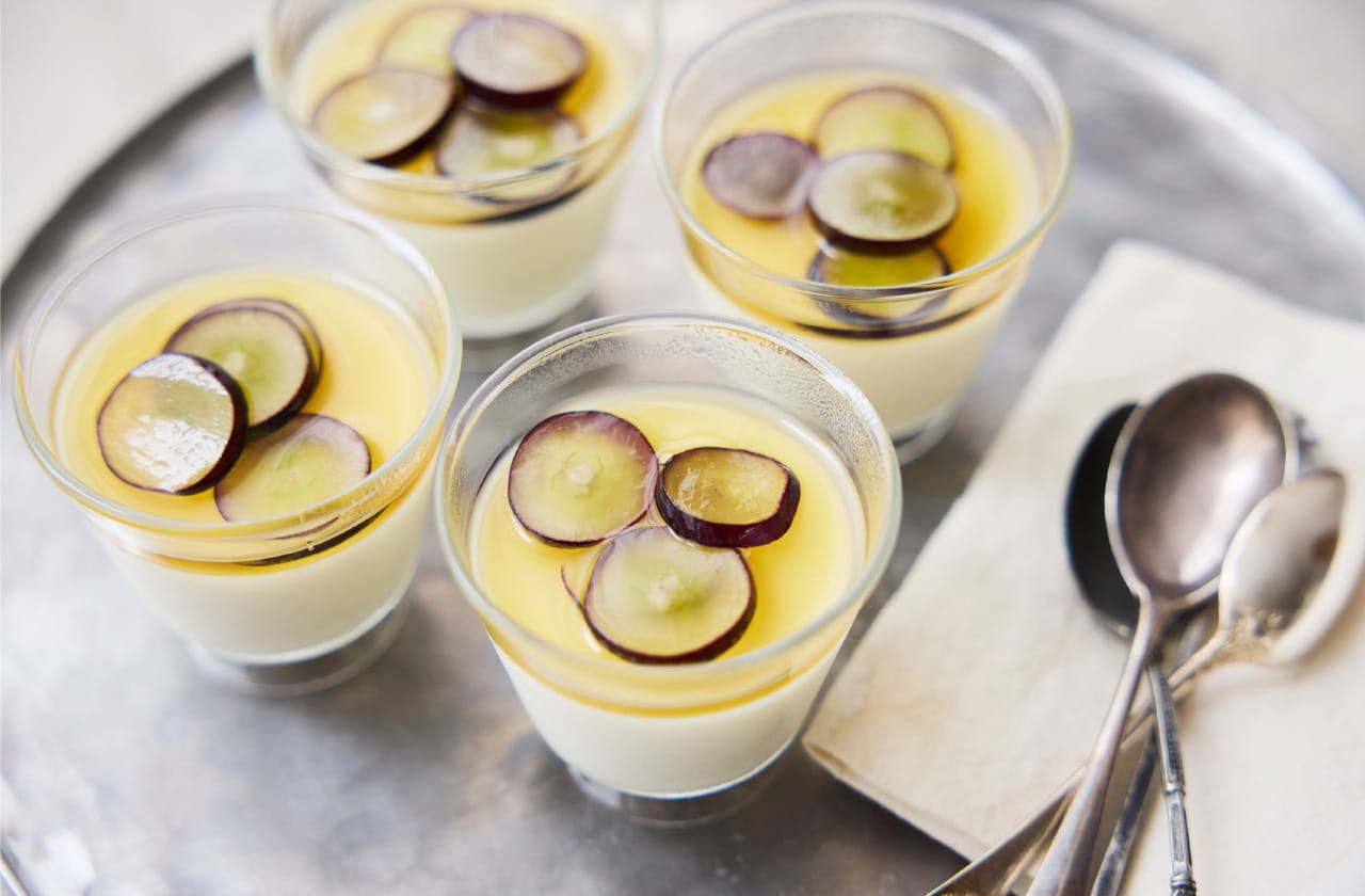 白みりんのぶどう杏仁豆腐