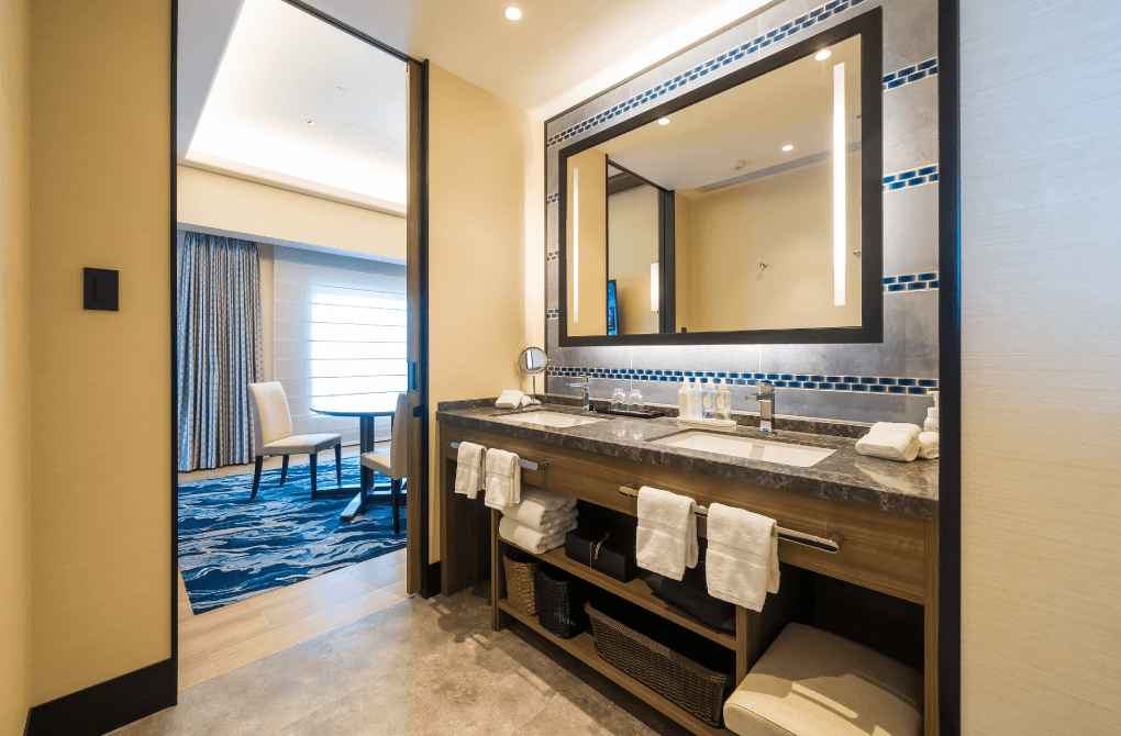 女優気分を誘うパウダールーム