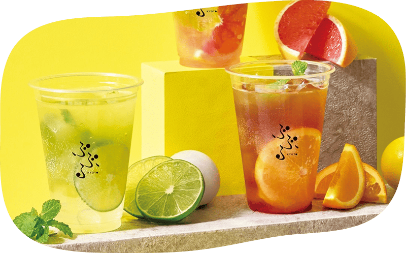 お茶とフルーツの新鮮なマリアージュも愉しめる