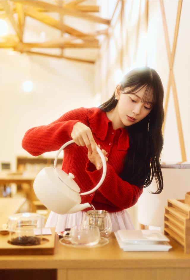 自分で淹れたお茶でのんびりくつろげる