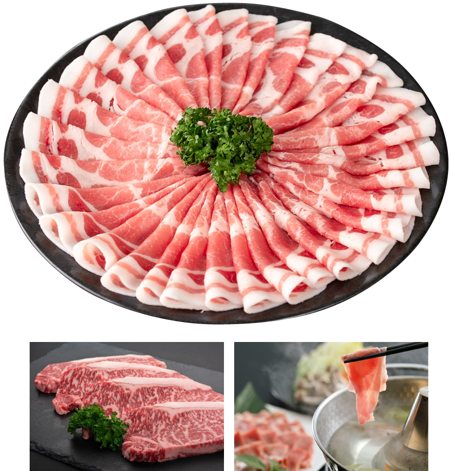 Black cattle beef“Kagoshima Kuroushi”and Berkshire pig