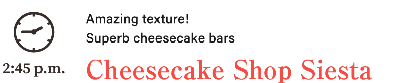 Amazing texture! Superb cheesecake bars. Cheesecake Shop Siesta