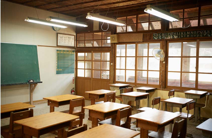 Kawakami Junior High’s Wooden School Rooms