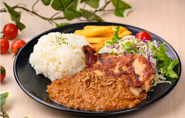 グリルチキンのキーマカレープレート