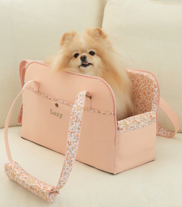 Luxy Bag ネーム刺繍入りキャリーバッグ（Peach Pink）