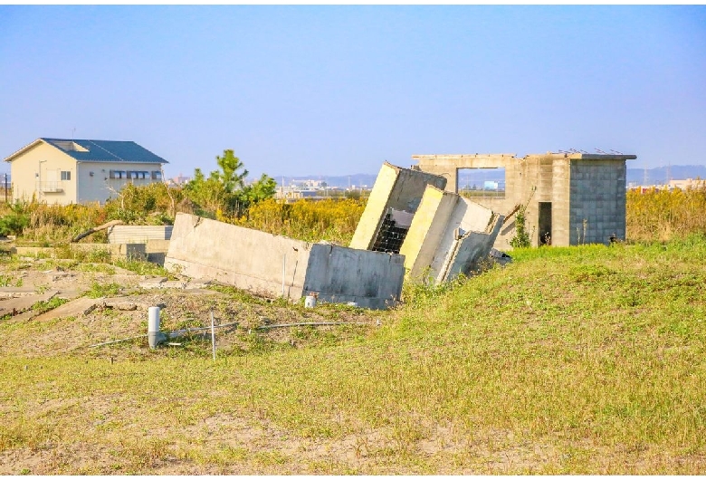 仙台市荒浜地区住宅基礎（震災遺構）